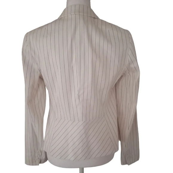 Talbots Pinstripe Minimalist Single Breasted Blazer Size 4 NWT Office Workwear - Picture 4 of 8